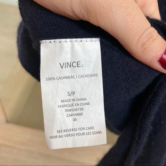Vince Navy Blue Cashmere Sweater - Picture 7 of 8